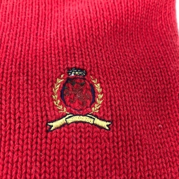 𝅺TOMMY Hilfiger Men's red pullover sweater size L - Picture 2 of 6